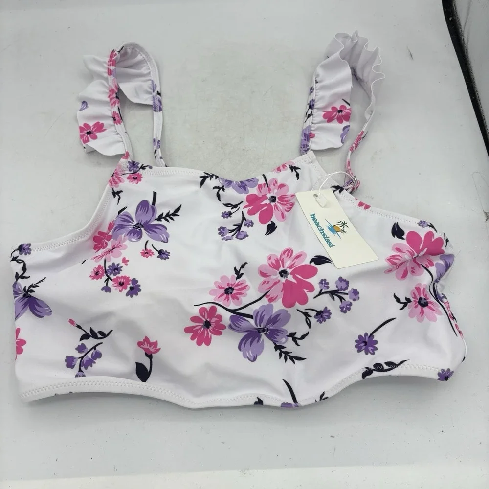 Beachsissi Swimsuit‎ Top Womens Size L Large Bathing Suit Floral Beach Summer